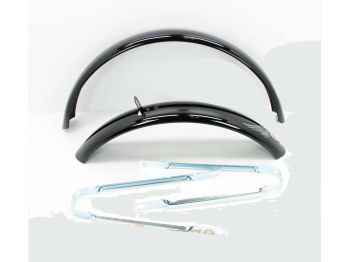 Mudguard metal black 440mm 55mm 650mm 460mm for moped, moped, mokick