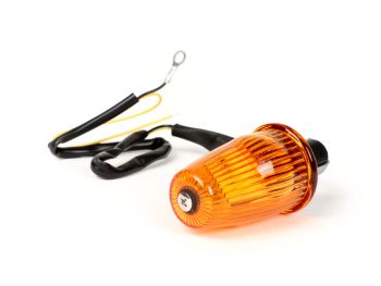 Indicator -MOTO NOSTRA handlebar end indicator LED (E-mark), 12 volt- Vespa V50, 50SS, 50SR, 50 Sprinter, 90SS, 90 Racer, PV125, ET3, Sprint150, Rally180/200 - amber