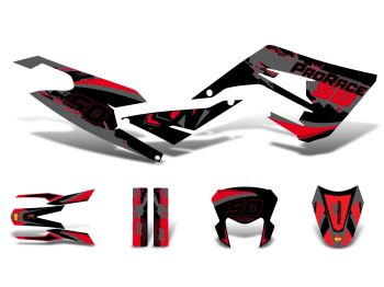 decal set black-red-grey matt for Derbi Senda 50 2018-