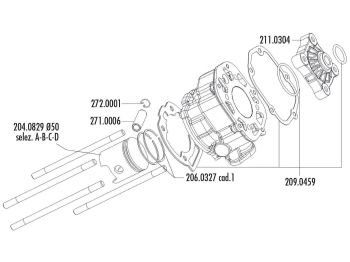 cylinder gasket set Polini racing 80cc for Piaggio / Derbi engine D50B0