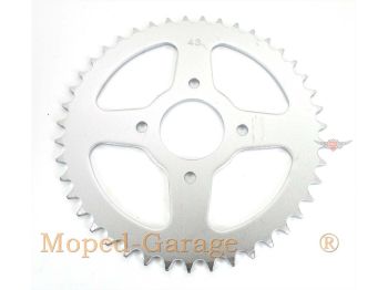 Sprocket Presto aluminum 43 teeth for Hercules Prima 1, 2, 3, 4, 5, 6, MP MF M HR Hobby Rider, P MX SX, Optima Pronto, Presto, Garelli Cross 40, KTM 505, Zündapp A 25 Automatic Type 460-01, 460-02