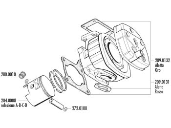 cylinder gasket set Polini for Cagiva Planet, Raptor 125, Aletta Oro
