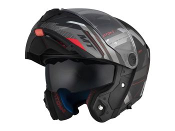 helmet MT Atom 2 SV flip-up helmet black/red/silver matt size XXL (63-64cm)