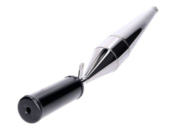 Exhaust chrome black 28mm 750mm for Simson Schwalbe KR 51, S 50, 70, SR 80, Zündapp, Kreidler, Hercules, Puch, DKW, KTM, Rixe