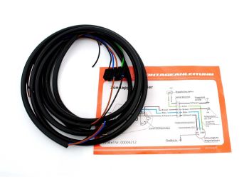 Wiring harness Goebel black with wiring diagram for Zündapp, R 50