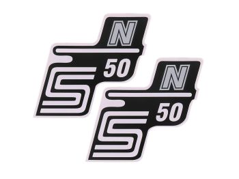 logo foil / sticker S50 N silver 2 pieces for Simson S50
