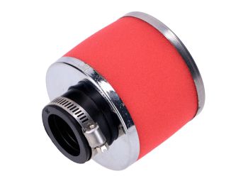Air filter Powerfilter foam 28mm 75mm red chrome for Puch, Zündapp, Hercules, KTM, DKW, Simson