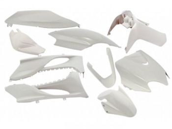 fairing kit EDGE 9-piece white metallic for MBK Mach G, Yamaha Jog R, Jog R