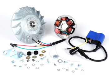 Ignition -BGM PRO 12V Touring - Conversion to electronic ignition - Vespa P80X, P125X, P200E (1977-1983, models with indicators, voltage regulator and battery) - P80X, PX80E (V8X1T), P125X (VNX1T), PX125E (VNX2T), P150X/PX150E (VLX1T), P150S (VBX1T), P200