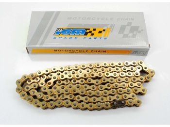 Chain Gold 106 links 415 for Hercules Prima, MX, Supra, M, GT, GX, Zündapp Bergsteiger CS, CX, Hai, GTS, KS, C 50 Super, Combintte R 50, Kreidler Florett, Flory, MF, MP, Puch Maxi, Monza, X, DS, VS, MV, KTM Bora, DKW, Miele, Rixe