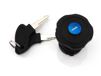 Tank cap lockable black 37mm with 2 keys for Peugeot 101, 102, 103, 104, MBK Mobylette