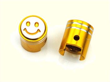 Valve caps aluminum gold anodized for moped, moped, mokick