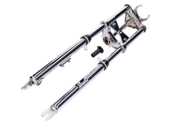 Front fork Sport chrome sprung 650mm with mudguard holder for Peugeot 103 SP SPX