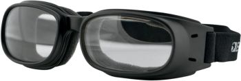GOGGLE PISTON BLACK W/ CLEAR L