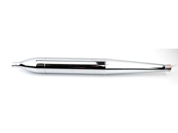 Exhaust Jamarcol cigar shape 28mm chrome 690mm for Kreidler Florett egg tank, buffalo tank, TS, RMC, Flory, Zündapp, Hercules, Puch, Miele, DKW, NSU