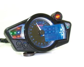 multifunctional speedometer Koso RX1N GP Style black, blue lighting