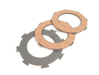 Clutch friction plate set -BGM ORIGINAL Vespa type 7 springs (Rally200, PX200, T5 125cc)- 3 plates