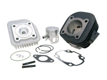 Cylinder kit Polini cast iron sport 70cc 10mm slanted for Minarelli horizontal AC 25km/h vehicles