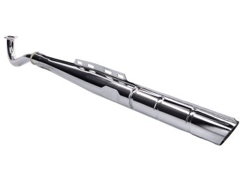 exhaust 28mm chromed original look 2-piece for Puch Maxi