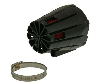 air filter Malossi red filter E5 racing boxed 38mm carb connection red filter, black housing