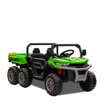 TRACTEUR ENFANT 6X6 AVEC BENNE BASCULANTE ÉLECTRIQUE VERT