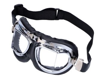 Motorcycle goggles classic chrome retro look