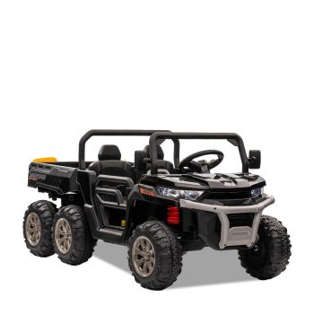 TRACTEUR ENFANT 6X6 AVEC BENNE BASCULANTE ÉLECTRIQUE NOIR