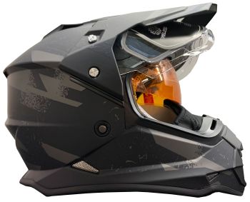 Timeless Snowtrail Chaos Snowmobile helmet, Adventure mattblack/grey L